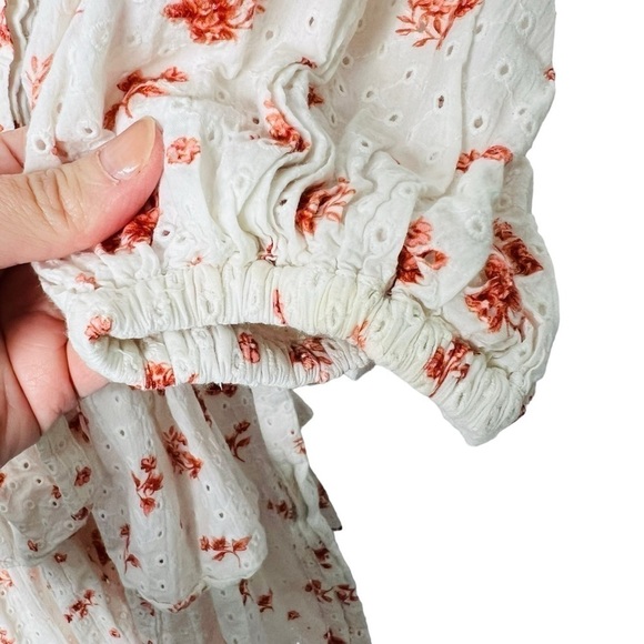 Maia Bergman Ines Floral Eyelet Wrap Mini Dress Size L - Picture 13 of 16